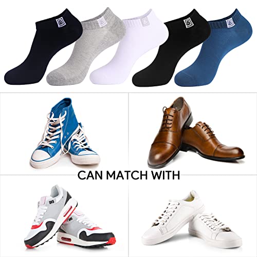 Ankle Socks for Women Grils 5 Pairs Thin Cotton Athletic Socks Low Cut Men Casual No Show Socks Size 6-94
