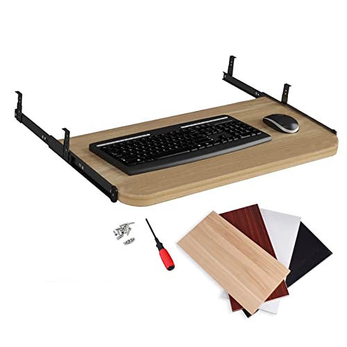 V3VOGUE Bandeja Extraíble for Teclado Bajo Mesa Cajones for Teclados, Bandeja Extraíble PortaTeclado Madera 540/600/700x270mm, Carga 24kg, Debajo del Escritorio Almacenamiento