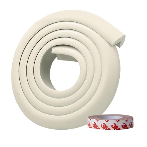 Image of KidDough Baby Proofing Thick Edge Protector for Kids, Furniture and Corner Guard, Rubber Protector for Kids Safety, Corner Protector for Sharp Edges, Baby Safety Products (2 mtr, White, L-Shape)