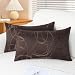 CaliTime Pack of 2 Cushion Covers Bolster Pillow Covers Cases for Couch Sofa Home Decor, Modern Circles Rings Geometric, 12 X 20 Inches, Coffee