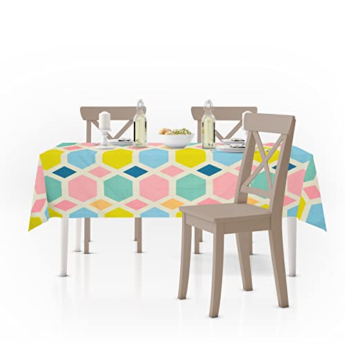 Image of Amazon Brand - Umi Super Soft Brushed Microfiber Cotton Dining Table Cloth, Printed Rectangular 6 Seater Table Cover 60X90(Inches)