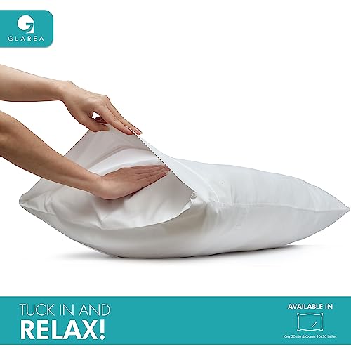 Glarea White Pillow Cases Queen Size- Bulk 12 Pack With Envelope Closure - Soft Microfiber Material For Comfortable Sleep, Sublimation And Air Bnb Essentials #TOP2