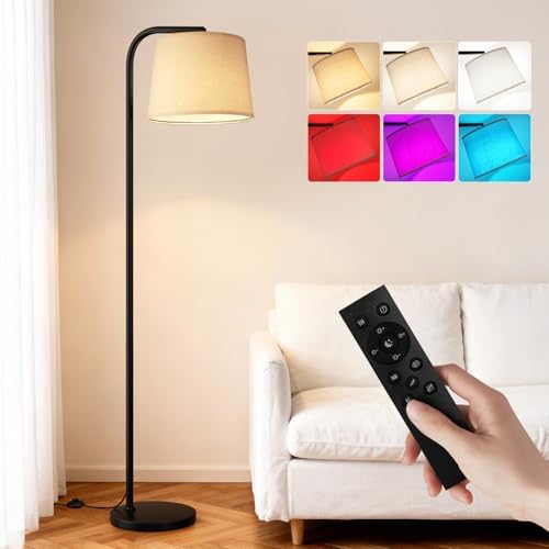 Ambimall RGB Floor Lamp - Remote Control, 8 Colors and 3000K-6500...