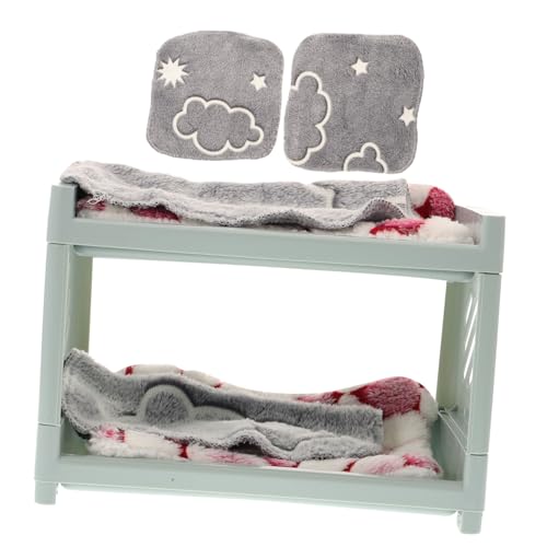 YARNOW マルチファンクション ハムスター用ベッド ケージ内設置型 二構造 モルモット ウサギ チンチラ対応 取り外し可能なネスト 家用小動物ケージアクセサリー