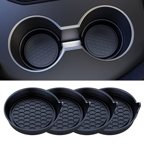Image of Amooca 4-Pack Car Cup Coaster Silicone Spill-Proof Cup Holder Inserts
