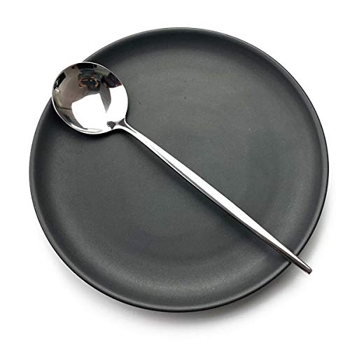 BRIIEC Soup Spoons Stainless Steel Soup Spoons Table Spoons Dinner Spoon Set of 12-8.5 inches