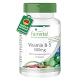 Fairvital | Vitamine B5 500mg - Acide Pantothénique - VEGAN - Fortement dosé - 60 gélul...