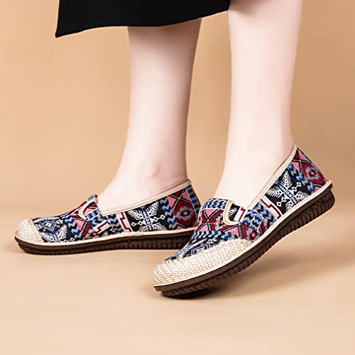 Image of Women's Casual Canvas Loafer Slip On Lightweight Comfort Travel Walking Espadrille Flats Shoes