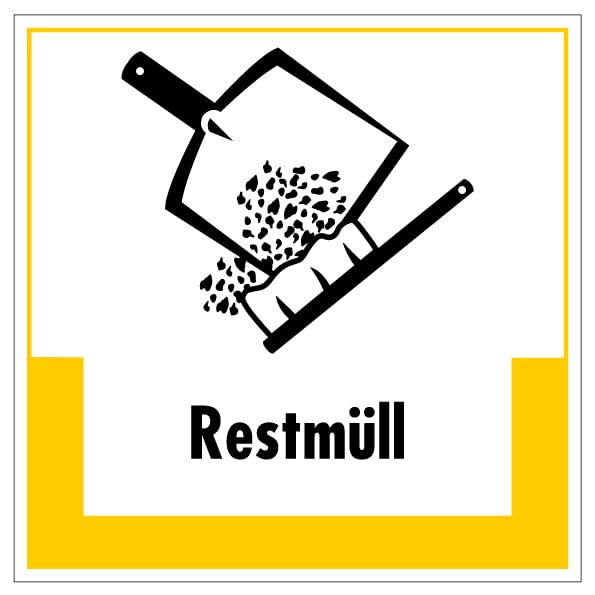 Restmüll-Aufkleber Selbstklebend – Abfallkennzeichnung Rot (5x5 Cm, Made In Germany)
