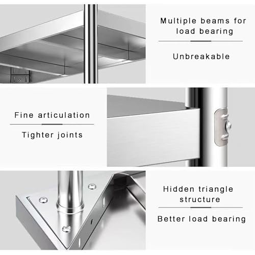 Encimera de cocina de acero inoxidable con estructura triangular ultra estable 6