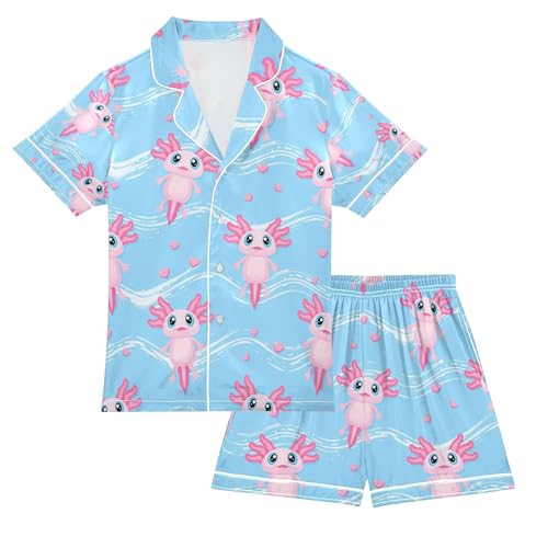 Silk Pajama Sets Short Sleeve Pajamas 2 Piece Pjs Set