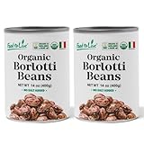 Food to Live Organic Canned Borlotti Beans, 14 oz (Pack of 2) - Italian Cranberry Beans. Unsalted Non-GMO...