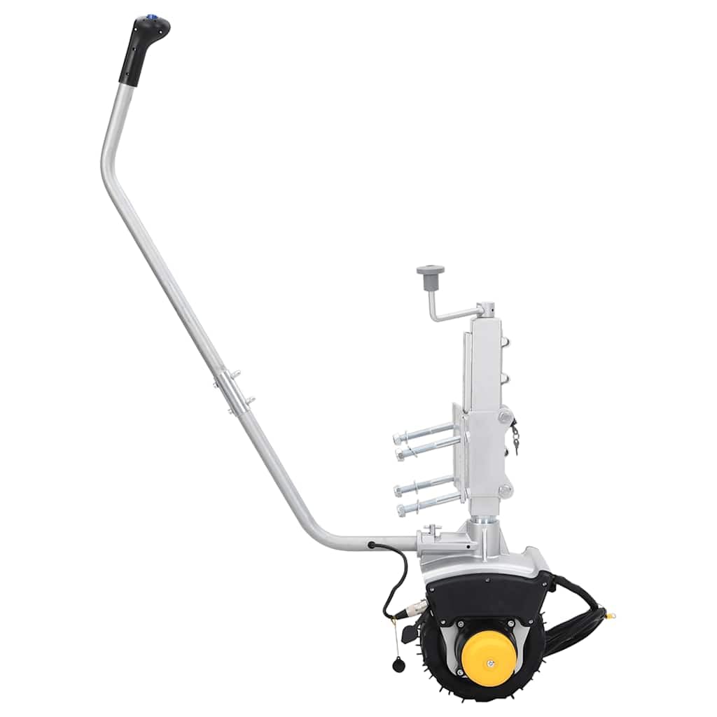 Ruota di sostegno per rimorchio 12 V 550 W in alluminio con ruota in gomma antiscivolo, morsetto regolabile in altezza, carico di trazione 2722 kg, ideale per auto, ribaltabile, carico