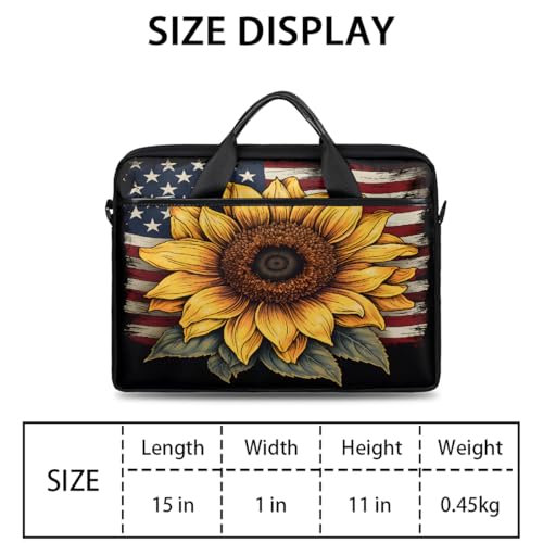 Maletín para laptop con diseño bandera americana 15 pulgadas miniatura 2