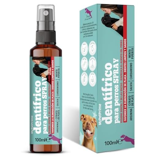 MyPetPrime Pasta dientes Spray Perro | con Plata Citrato e Arginina | Higiene bucodental para perros | Refrescante del Mal Aliento Perro, Sin enjuague