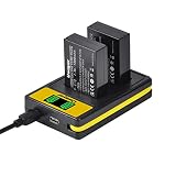 Uwayor LP-E12 Battery and Dual Battery Charger for Canon EOS M200, M100, M50, M50 Mark ii, M10, M2, M, Rebel SL1, 100D, SX70 HS, Rebel SL1 Digital Cameras