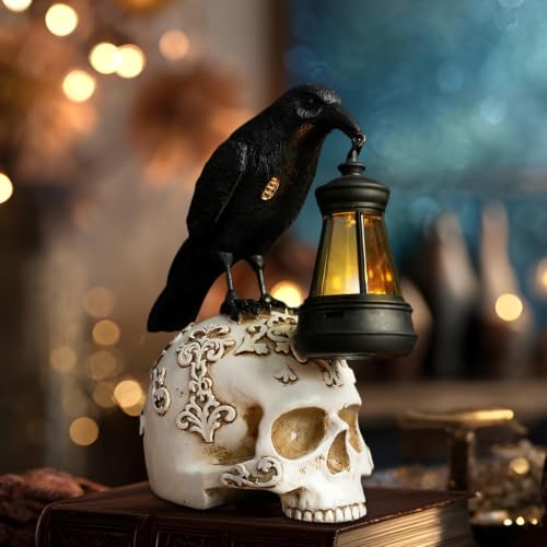Farol gótico solar de calavera para decorar tu mesa de jardín o terraza este verano 4