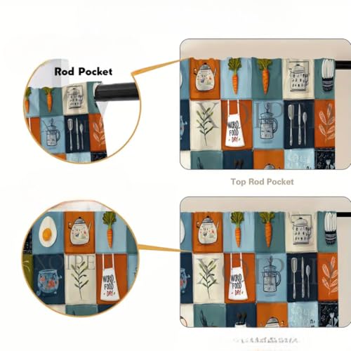 Image of Premium Printed Kitchen Sink Curtain | Washable & Dustproof Rod Pocket Counter Skirt | Perfect for Any Sink,Counter | Multicolor Cooking Theme for Home & Kitchen (150cm X 70cm) (1, Kitli)