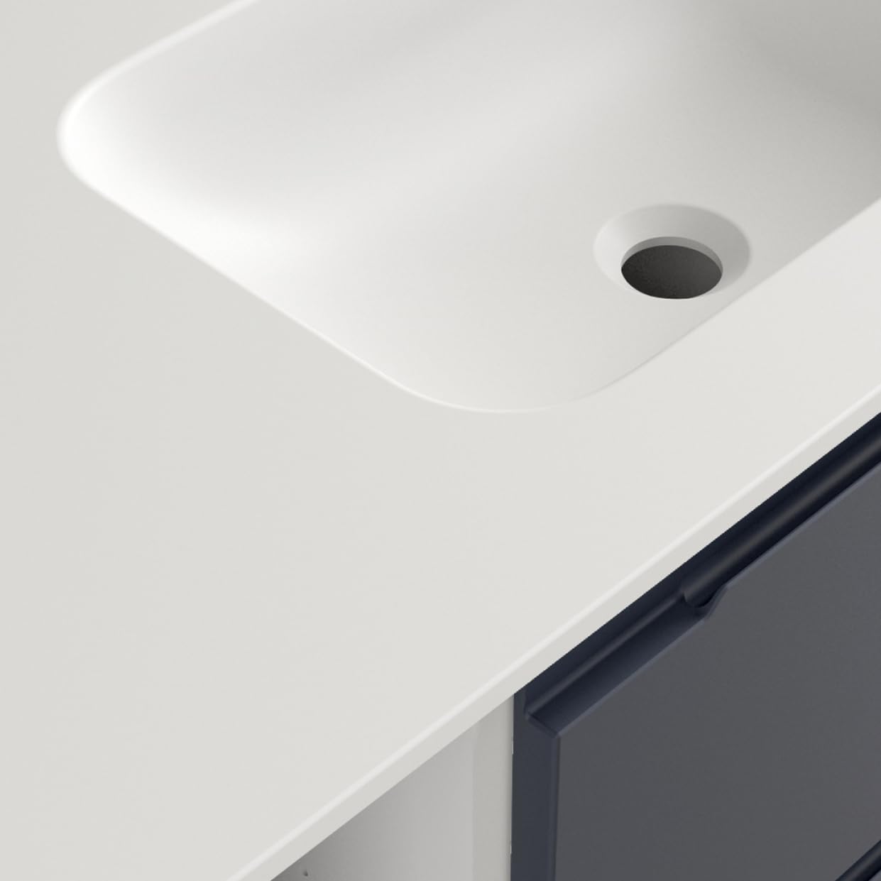 Diventa Modello Diva Star, Mobile Bagno Sospeso 80cm con 2 cassetti spaziosi e lavabo dal design moderno, colore blu e bianco