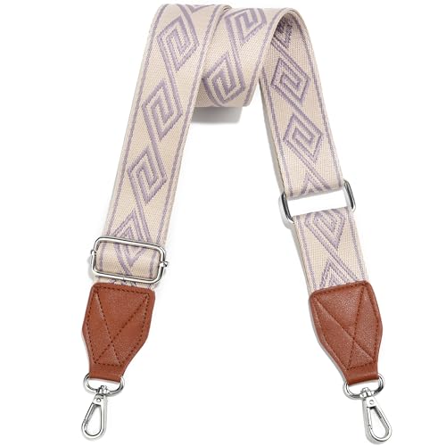 Image of Purse Strap,1.5 inch Leather End Shoulder Strap Adjustable Replacement,Retro Multi-Pattern Crossbody Bag Straps