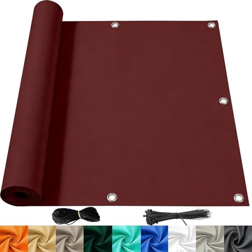Écran de balcon vin rouge 0.7 x 5 m idéal pour l'intimité de la terrasse - 2