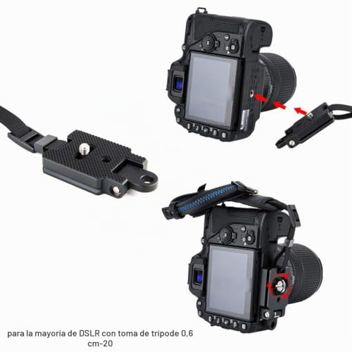 Correa de mano para cámara réflex digital JJC con placa tipo Arca ajustable 3