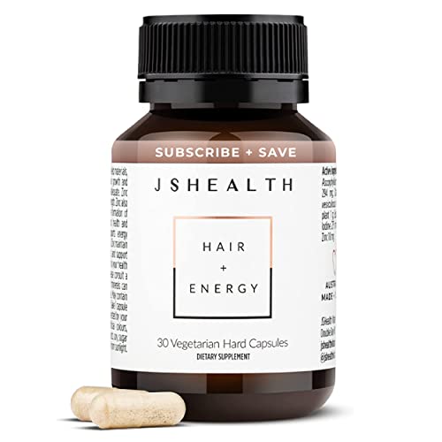 JSHealth Hair Growth Vitamins for Women. Hair + Energy with Kelp Iodine and Zinc. Supports Thickness, Strength, Energy. Nutritionist-Formulated (30 Capsules)