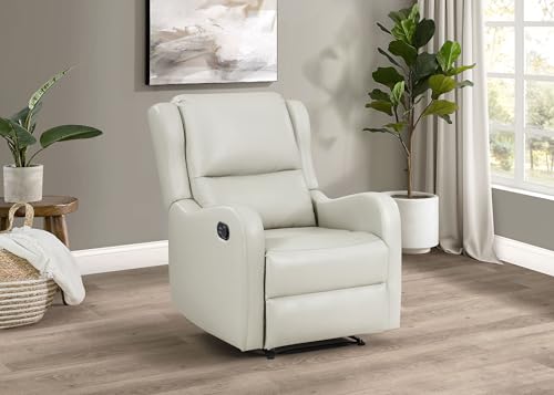 Sillón reclinable giratorio cuero sintético crema miniatura 2