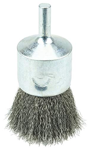 Image of Weiler 10022V 1 inch Crimped Wire End Brush, .0104 inch Stainless Steel Fill, Vending Ready, Made in The USA, (Pack of 3)