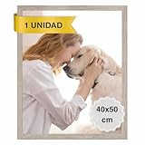 MARCOFOTO Marco de Fotos 40x50 cm Beige Portafotos de Pared en MDF con Plexiglas - Ideal para Diplomas, Certificados, Pósters y Fotografías - Decoración Hogar y Oficina