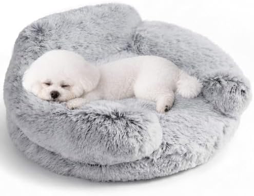 EHEYCIGA 23" Calming Donut Dog Bed for Small Dog & Cat Washable P...