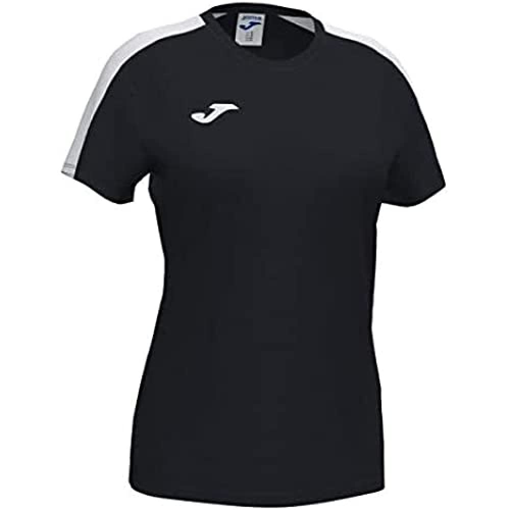 Joma Academy T-shirt Game Short Sleeve,Women, womens, 901141.102, Black-White, M
