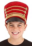 elope Toy Soldier Hat - Kepi Style Velvet Hat with Gold Braid Trim and Adjustable Fit