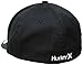 Hurley Mens One and Only Flex Fit Cap, Black/White 2, Large/X-Large