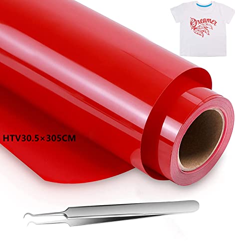 Rouleau Flex Thermocollant pour Tissu 30.5×305cm,Transfert Textile Thermocollant Vinyle pour Cricut et Découpe Silhouette,Facile à Couper pour T-Shirts,Sac,Livré...