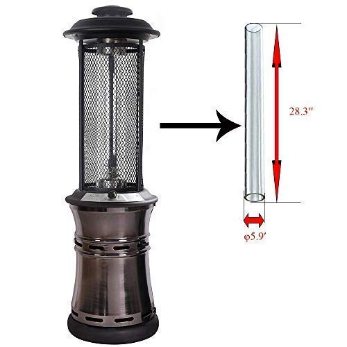 Viemoi Glass Tube Replacement 28.3" Tall ø5.9 Patio Heaters Quartz Glass Tube Replacement