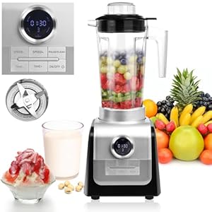 Professional Countertop Blender with 2L Capacity, 8 Stainless Steel Blades, 9 Variable Speeds, and 6 Preset Programs –1300W Ideal for Smoothies, Ice Crushing, Frozen Fruits, and More