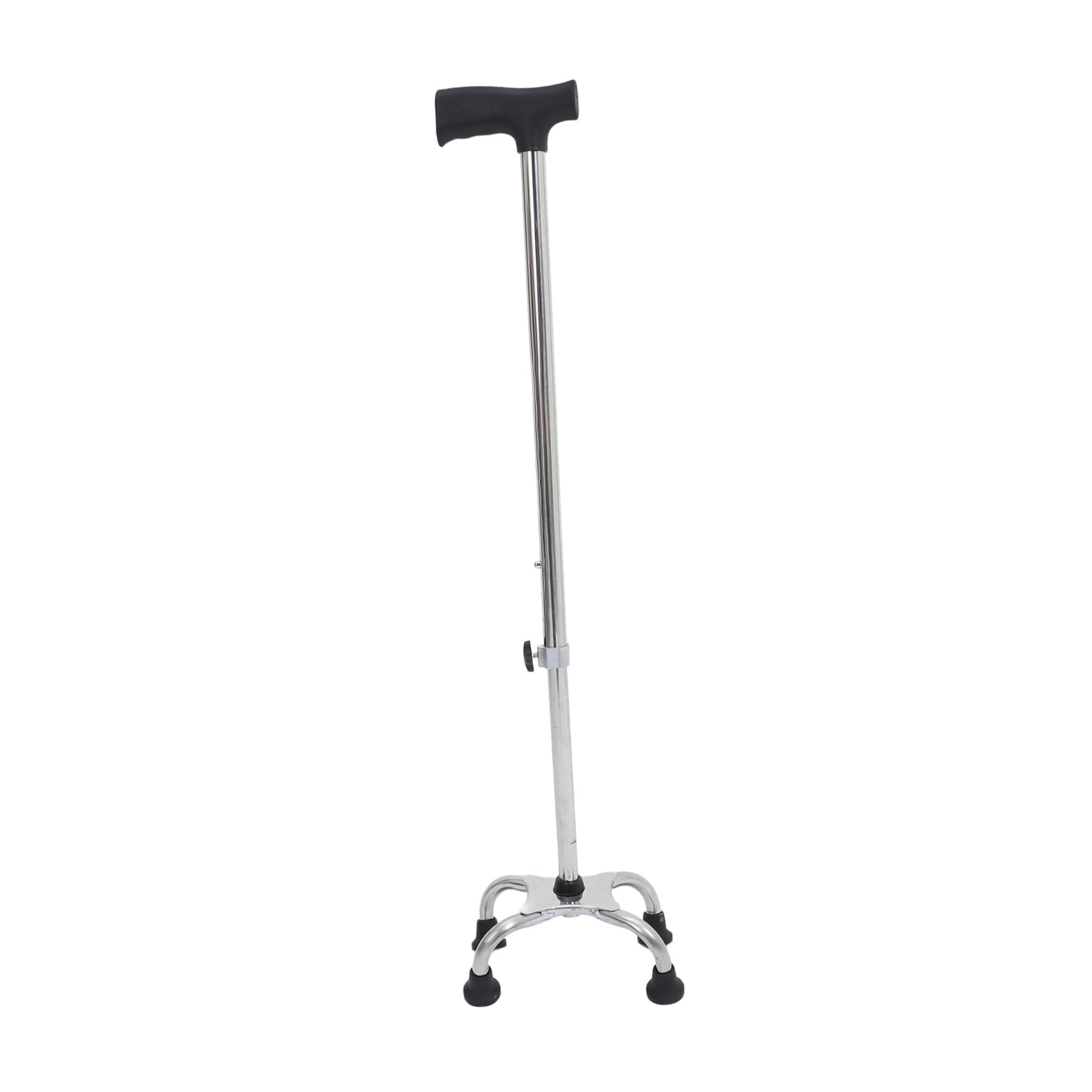 iplusmile Verstellbarer Gehstock und Flacher Vierbeiniger Basis für Senioren mit Ergonomischem Griff aus Edelstahl und Gummi rutschfest bis 100 Kg Belastbar für Drinnen und Draußen