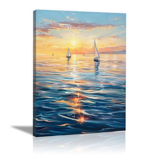 Impression sur toile intissée de qualité premium mer tranquille 60x80cm