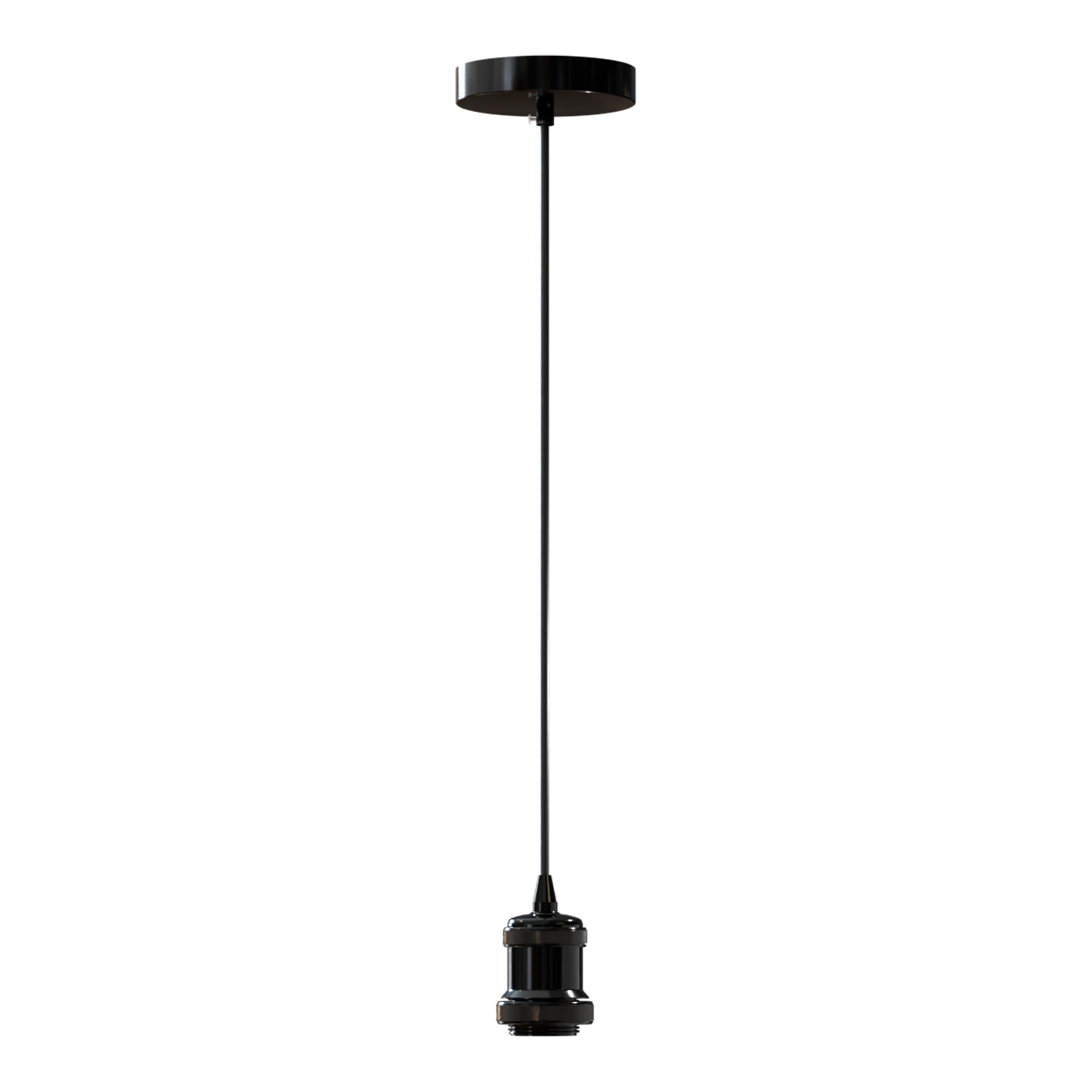 LEDSONE Vintage Industrial Pendant Light E27 Socket Hanging Ceiling Fixture with 1m Adjustable Fabric Cord Compatible with Edison Bulbs for Kitchen, Dining Room, Bar, or Café Use
