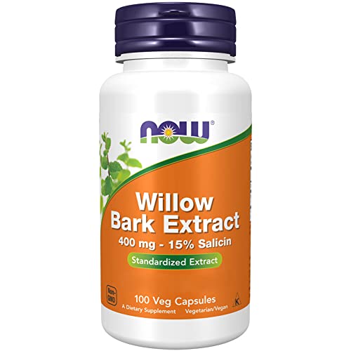 Now Foods, Willow Bark Extract (Extracto de Corteza de Sauce), 400mg, 100 Cápsulas Veganas, Probado...