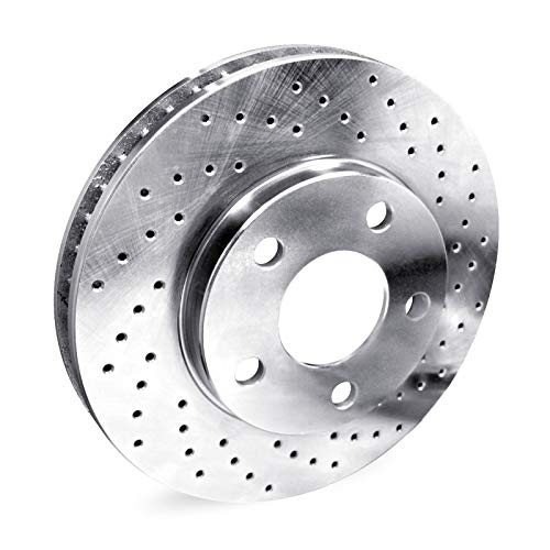 Image of R1 Concepts Rear Brake Kit Fits 2011-2014 Ford Edge | 2011-2019 Ford Explorer; 2009-2019 Ford Flex; 2010-2019 Ford Taurus| Ceramic Pads, Drilled eLINE Rotors| Hardware