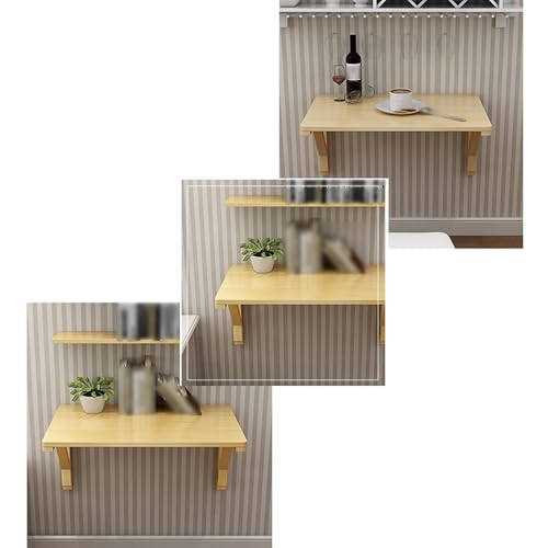 Table pliante murale en bois suspendue bureau rabattable gain de place - 4