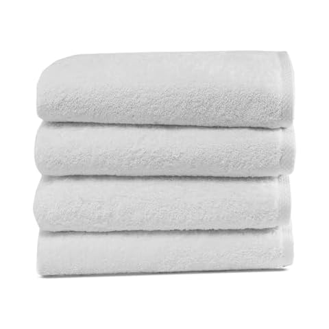 Classic Turkish Towels CTT - Premium 4 Piece Bath Towel Set, Made with 100% Turkish Cotton, Quick Drying, Highly Absorbent & Comfy Towels for Spa & Hotel | 24"x48" (White) Cover