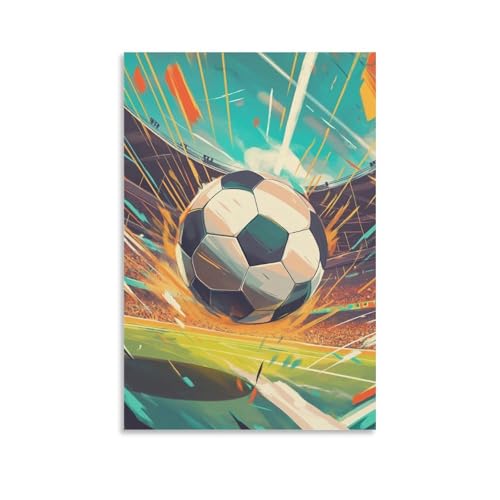 PKOLAMVEX Fútbol Cuadro En Lienzo Cuadros Decorativos Pinturas Murales Pintura Poster Impresiones Lienzo Para Dormitorio Salon Poster 08x12inch(20x30cm)