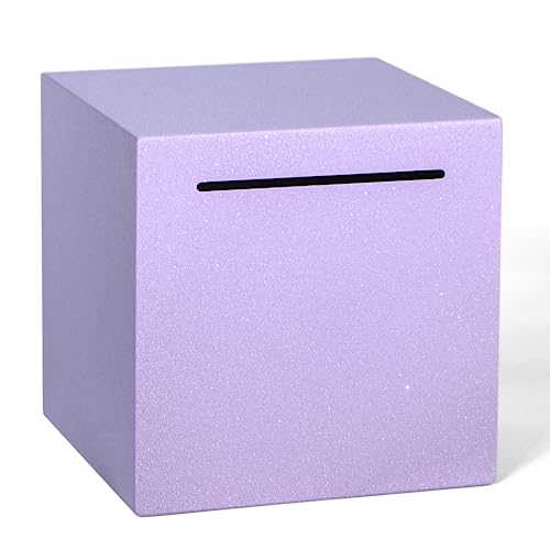 Image of Piggy Bank for Adults Must Break to Open, Unbreakable Adults Piggy Bank Made of Stainless Steel, Metal Saving Bank (Purple, 4.72-inch)