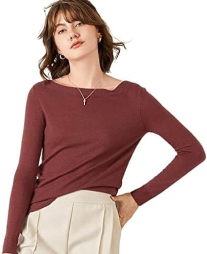 Autumn and Winter Cardigan Neck fine Spun Wool Bottoming Sweater Style Knitted Sweater,Red,S