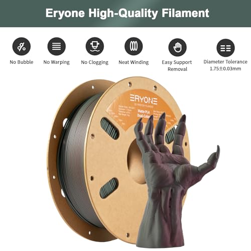 Image of ERYONE Matte Dual Color 3D Printer PLA Filament 1.75 + /- 0.03mm, Matte Bicolor Filament PLA 1KG(2.2LBS) Spool, Dusty Rose&Sage Green