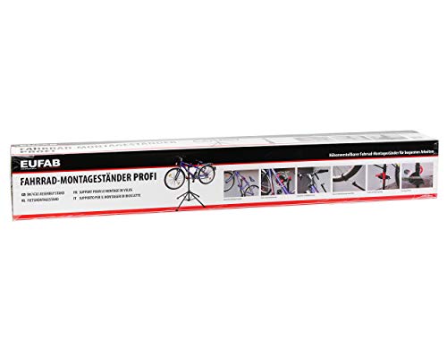 EUFAB 16414 Fahrradständer Profi, mit Stativ, 1,56 Zoll, 151-190 cm, Schwarz