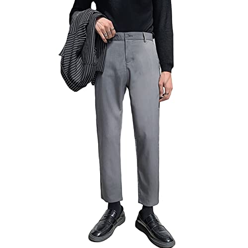 Pantalón casual liso para hombre talle 29 gris miniatura 1